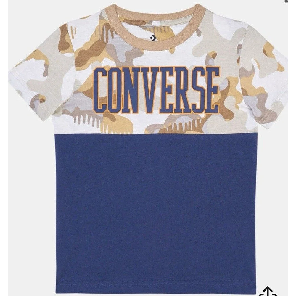 Converse T Shirt  Color Block Youth Boys Large 12-13 Years  Comes With Shorts 12